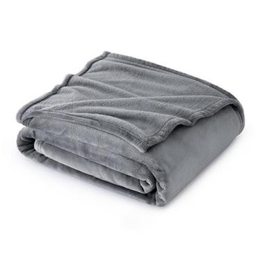 Imagem de Cobertor de Lã Bedsure Twin Size Cinza - 300GSM - Leve e Acolhedor