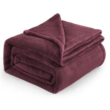 Imagem de Cobertor Fleece Bedsure Queen Size - Vermelho Borgonha