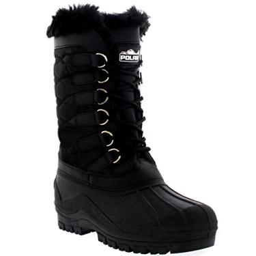 Imagem de Bota de renda feminina de nylon e inverno com estampa de pato de neve e clima frio da Polar, Preto, 10