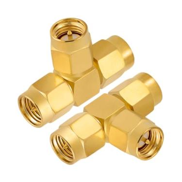 Imagem de POBADY 2PCS SMA Adaptador Divisor 3 Vias Tipo T SMA Macho para Dual Macho Divisor Antena Adaptador Conversor 50 Ohm