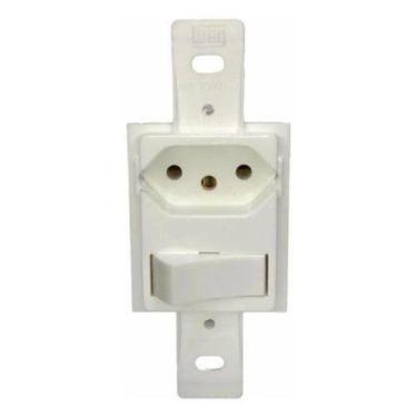Imagem de Interruptor Simples + Tomada 2P+T 10A P/Condulete Branco Klin Weg