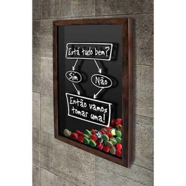 Imagem de Quadro Porta Tampinhas   Fluxograma - Quadro Novo, Marrom, 26x36