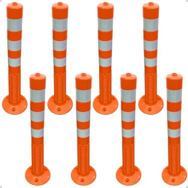 Imagem de KIT 8 Poste Balizador PVC Flexível 75cm Cone Estacionamento Rodovia Obra Sinalização