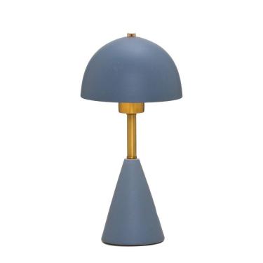 Imagem de Luminária de Mesa Abajur em Cerâmica Azul e Dourado 37cm 1E27 15392-PL