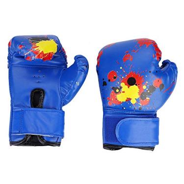 Imagem de Luvas de Boxe para Crianças, Crianças do Treinamento de Perfuração de 2 a 11 Anos Com Fechamento de Loop de Gancho para Meninas Meninas de Couro de PU Respirável (Azul)