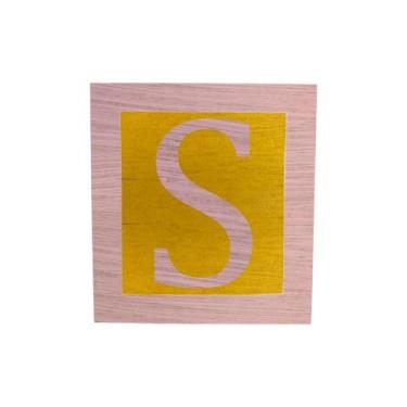 Imagem de Cubo Amarelo Letra Rosa Bebê com Aplique Festa Chá de Bebê Decoração 8