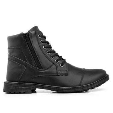 Imagem de Bota Coturno Masculino Moda Inverno Cano Médio Zíper Lateral Casual Di