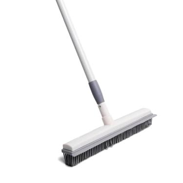 Imagem de Simplo - Vassoura Emborrachada com Rodo Multiuso 2 em 1 Varre, Seca e Tira Pelos de Carpetes e Tapetes Limpa Pisos e Vidros