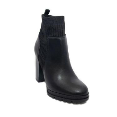 Imagem de Bota Vizzano Casual Tecido Kinit-Napa Salto Alto Preto