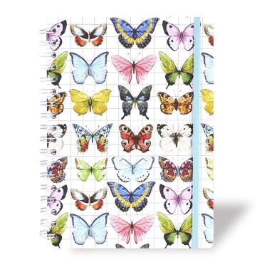 Imagem de Caderno Universitário Wire-O Butterfly Redoma 96 Folhas 17x24 cm Capa Dura