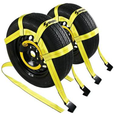 Imagem de 2 Tiras Tow Dolly Basket para Rodas de Carro (14-19")