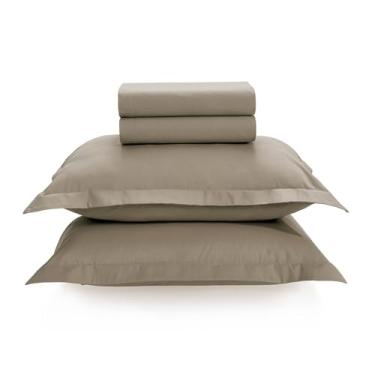 Imagem de Karsten Jogo de Cama Tom Grão Queen 100% Algodão 200 Fios