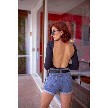 Imagem de Body Manga Longa Preto Aberto nas Costas - Moderna & Slim, Preto,  M