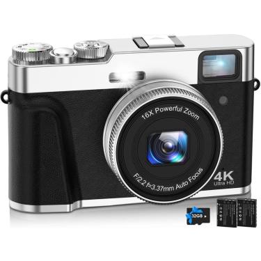 Imagem de Câmera digital nezini 4K 48MP Vlogging YouTube 32GB 2 baterias