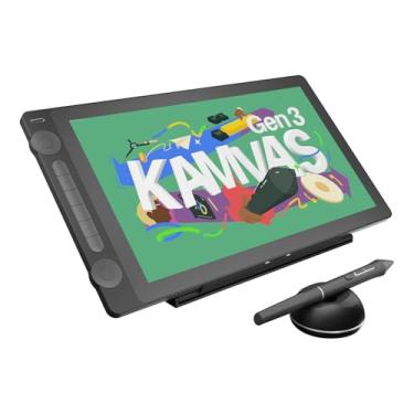 Imagem de HUION KAMVAS 16 (Geração 3) Tablet de desenho com tela, 40.1 cm 2.5K QHD Art Tablet com vidro totalmente laminado anti-brilho, 99% sRGB, PenTech 4.0, 16384 Pen Pressure, mostradores duplos para Mac,