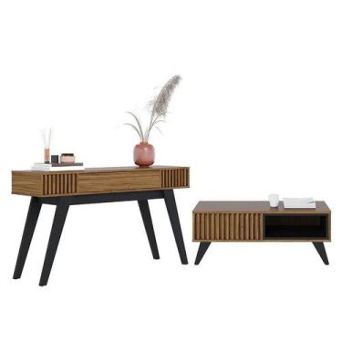 Imagem de Sala de Estar com Aparador Rivieira e Mesa de Centro Jeri Noce Milano/