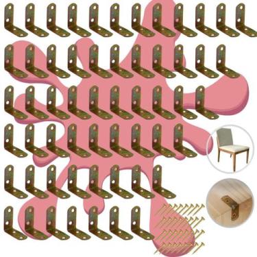 Imagem de Kit 10 Cantoneira L Metal Reforço Moveis 3cm Parafusos 100 - STORE SHA