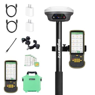 Imagem de SingularXYZ Equipamento de levantamento E1 Pro RTK GNSS, GPS GNSS RTK com receptor IMU Rover, GPS RTK com tela colorida HD maior e coletor portátil, precisão de 1 cm, pesquisa de inclinação de 60°