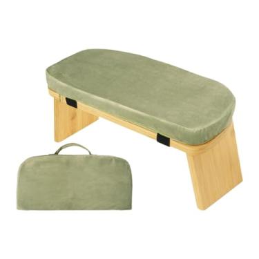 Imagem de Pegciuho Banco de meditação Suporte portátil ergonômico do quadril Fácil de limpar a cadeira de ajoelhamento confortável para o quarto da sala da sala, Verde