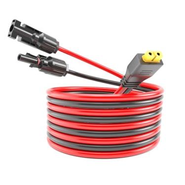 Imagem de kzfuli Conector fêmea solar XT60 para MC4. O cabo de extensão de carregamento de 3 m e 12 AWG é adequado para estações de energia portáteis RV, baterias e geradores de energia solar. (3 m/10 pés)