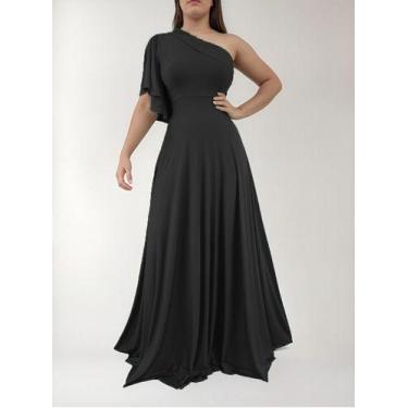 Imagem de Vestido Longo Godê Para Madrinha Casamento Festa Formatura - Casual Dr