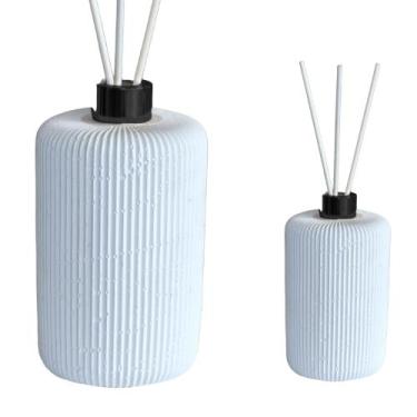 Imagem de Difusor De Ambiente Com Varetas De Fibra Redondo Listrado Artesanal De