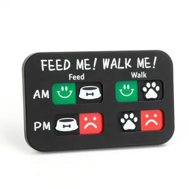 Imagem de YAUYIK Lembrete de alimentação para animais de estimação, adesivo de lembrete magnético, gráfico de indicação diária AM/PM alimente seus animais de estimação, ímãs de geladeira e fita dupla face