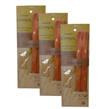 Imagem de Kit com 3 Incensos Naturais e Artesanais Vareta Ouro Censer Lemongrass
