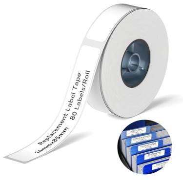 Imagem de NIIMBOT Etiquetas de transferência térmica 0,55" x 3,35 pol., para etiquetadora B18/N1, longo tempo de armazenamento, para pastas de arquivos de organização de escritório, branco (14 mm x 85 mm)