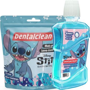 Imagem de Kit Enxaguante Bucal Stitch Fio Dental Morango DentalClean