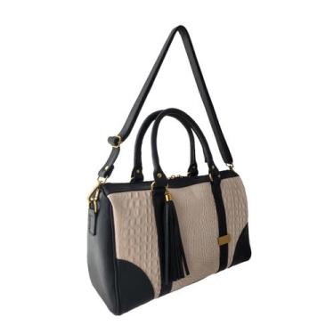 Imagem de Bolsa Estruturada Topgrife Couro Croco Branco, Couro, Tote, Branco, 12