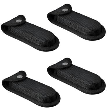 Imagem de POFUIERKN Bainha De Nylon Para Canivete, 5''-5,5'', Bolsa Multiferramenta, Coldre Portátil Couro Com Fecho Pressão E Passador Cinto, 4 Peças Pretas