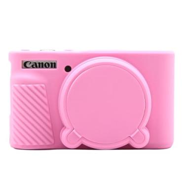 Imagem de Easy Hood Capa Protetora De Silicone Para Câmera Sx740 Com Lente Removível, Película Macia E Antirriscos Canon Powershot Sx740/Sx730 Hs, Rosa