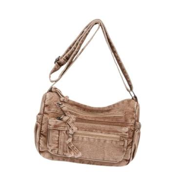 Imagem de APLVFFZH Bolsa de ombro jeans elegante, bolsa transversal versátil, de viagem jeans