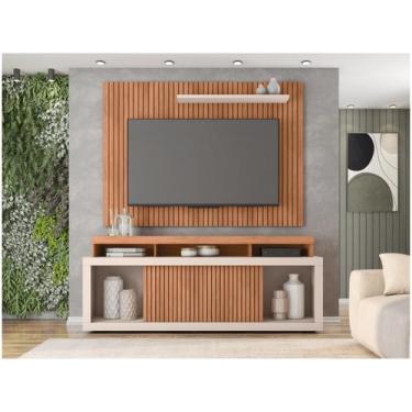 Imagem de Rack para TV até 70" com Painel 2 Portas Caemmun Aegon, Freijó e Off W