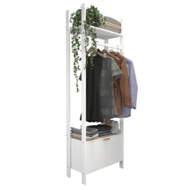 Imagem de Roupeiro Arara Guarda Roupa Solteiro Cabideiro Com 2 Portas - E-Led Br