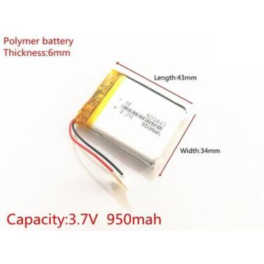 Imagem de Bateria  6mm X 34mm X 43mm  2 Fios 950 Mah Nova - bgb