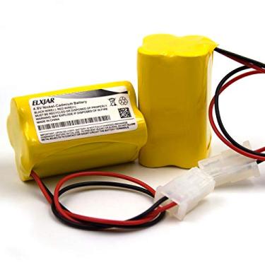 Imagem de elxjar (Pacote com 2) 4,8 V 800 mAh Ni-CD AA bateria de substituição para Energizer N20AE015A CUSTOM-222 NIC0905 OSA146 Prescolite EDCNRB luz de emergência