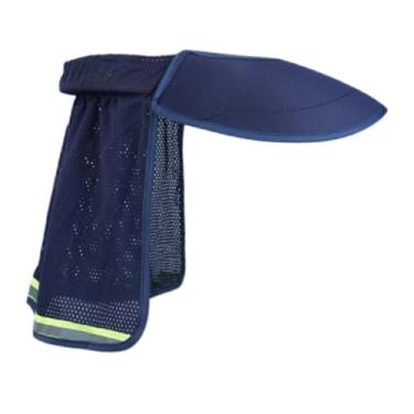 Imagem de Esquirla Capacete rígido para proteção solar e pescoço, viseira para chapéu, fácil de usar, confortável, aba larga, viseira para com aba de pescoço para, Azul Escuro 35cmx50cm