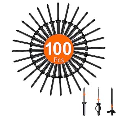 Imagem de Rebites triplos aderentes de 3/16" x 1" - 100 peças - rebites pop decorativos marítimos triplos com anéis de vedação à prova d'água, rebites tri-grip para canoa de barco, rebites cegos de alumínio Tri Grip para barco, rebites de caiaque de três dobras