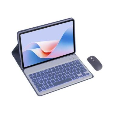 Imagem de Capa De Teclado Com Suporte De Couro PU Sem Fio Com Mouse Para Tablet 