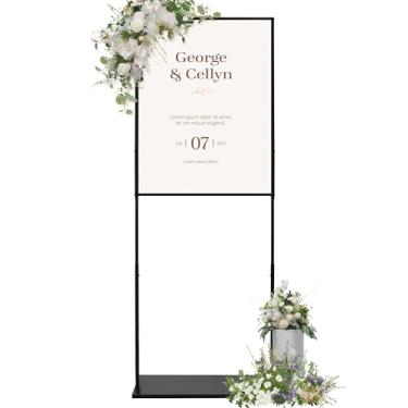 Imagem de Hanna Roberts Suporte De Chão Para Placas S, 23,6" Largura X 63" Altura, Ajustável Pôsteres, Placa Dupla Face E Espuma, Adequado Casamentos, Restaurantes Ou Empresas