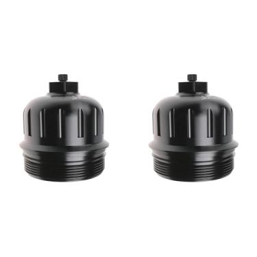 Imagem de iFJF Substituição da tampa do filtro de combustível 134001 para GM Duramax 6.6L L5P Chevy Silverado/GMC Sierra 2500HD 3500HD 3500HD 2024 de alumínio com plugue de drenagem, 2 pacotes