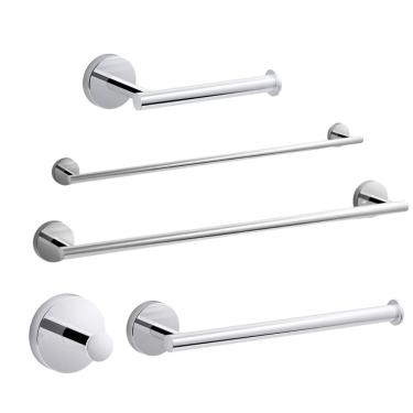 Imagem de Kit Acessórios Banheiro Kohler Elate Papeleira, Cabide, Toalheiro E Portas Toalha