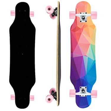 Imagem de Skate de cruzeiro pequeno de 78 cm para adolescentes e adultos (cor bloco)