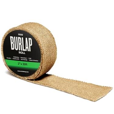 Imagem de VViViD Rolo de tecido de serapilheira (5 cm x 10,7 m) juta natural para artesanato DIY, decorações de casamento, embrulho de presente e detalhes em casa