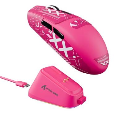 Imagem de Mouse para jogos Attack SAHRK G3PRO sem fio com base de carregamento magnético, sensor de jogos PixArt PAW3311, mouse para jogos sem fio BT/2,4G, sem fio, 25000 DPI, 59 g Superlight para PC/Win/PS/Mac