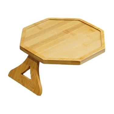Imagem de WeiLaiKeQi Cadeira de braço, mesa, bandeja, apoio de braço, bandeja com clipe, caneca, copo, prato, controle remoto, suporte para telefone, organizador para, Bambu