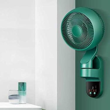 Imagem de Ventilador De Parede Para Sala Inteira, Montado Na Parede Para Uso Doméstico, Com Controle Remoto Para Circulação De Ar Ideal - Ventilador Elétrico Silencioso, 3 Velocidades, Te, Green