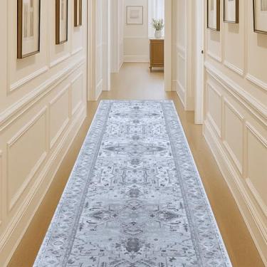 Imagem de Tapete lavável. Casa de fazenda moderna. Vintage. Turco. Boêmio. Atirado. Oriental. Tradicional. Tapetes para sala de estar. Jantar. Quarto. Escritório. Entrada. Foyer. (861GG, 2'12.7 cm x 13')